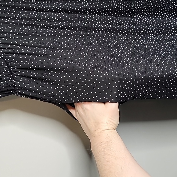 NWT Long Tall Sally LTS size 8 black & white polka dot maxi Dress with pockets - Picture 5 of 11